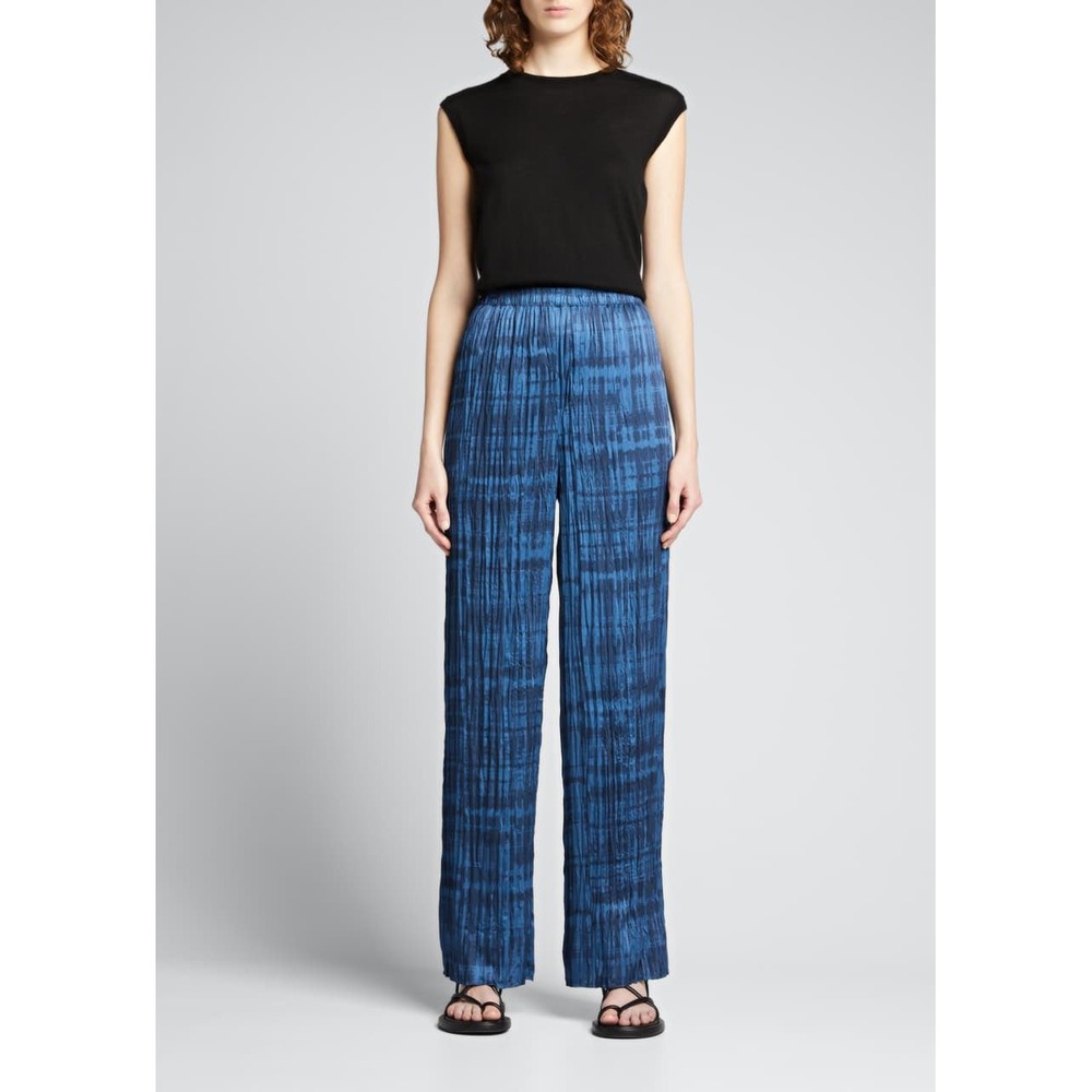 Vince Crushed Tie-Dye Pull-On Pants Blue Wide Leg Size‎ 3X